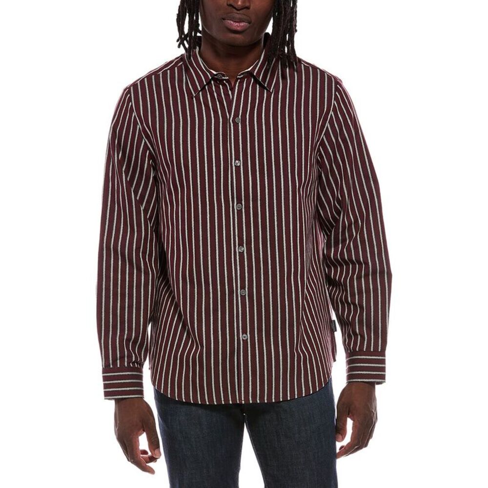 Scotch & Soda Mens  Striped Woven Shirt, Red
